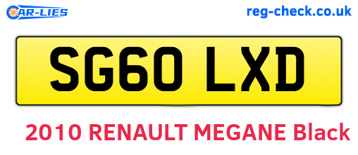 SG60LXD are the vehicle registration plates.