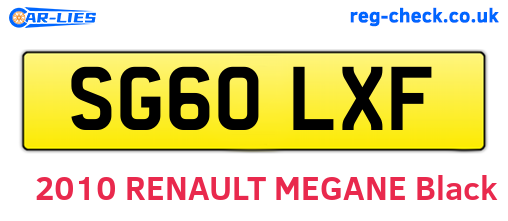 SG60LXF are the vehicle registration plates.