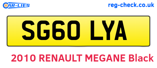 SG60LYA are the vehicle registration plates.
