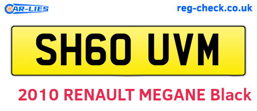 SH60UVM are the vehicle registration plates.