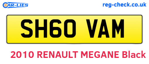 SH60VAM are the vehicle registration plates.