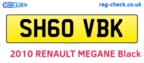 SH60VBK are the vehicle registration plates.