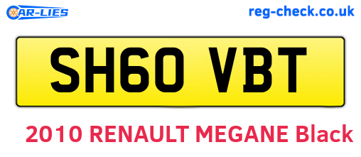 SH60VBT are the vehicle registration plates.