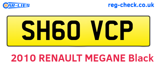 SH60VCP are the vehicle registration plates.