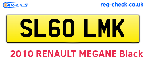 SL60LMK are the vehicle registration plates.