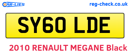 SY60LDE are the vehicle registration plates.