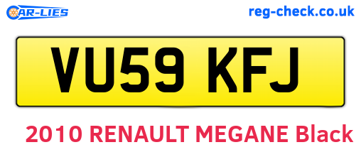 VU59KFJ are the vehicle registration plates.