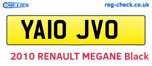YA10JVO are the vehicle registration plates.