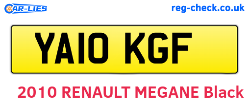 YA10KGF are the vehicle registration plates.