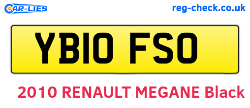 YB10FSO are the vehicle registration plates.