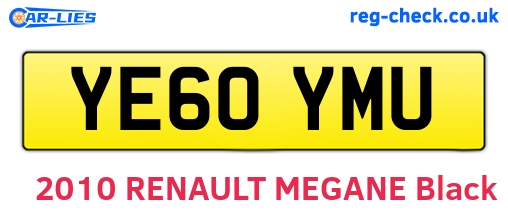 YE60YMU are the vehicle registration plates.