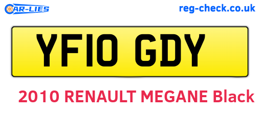 YF10GDY are the vehicle registration plates.