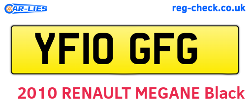 YF10GFG are the vehicle registration plates.