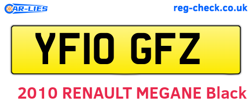 YF10GFZ are the vehicle registration plates.