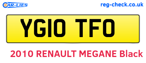 YG10TFO are the vehicle registration plates.