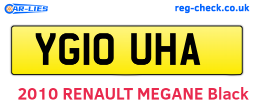 YG10UHA are the vehicle registration plates.