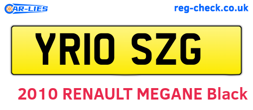 YR10SZG are the vehicle registration plates.