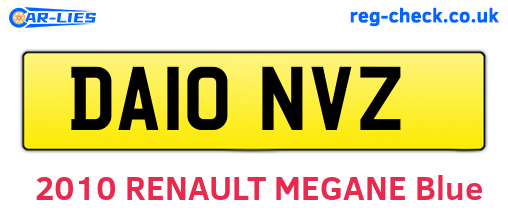 DA10NVZ are the vehicle registration plates.