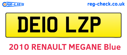 DE10LZP are the vehicle registration plates.
