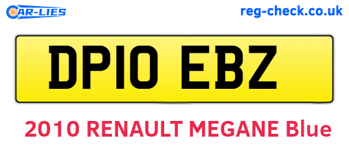 DP10EBZ are the vehicle registration plates.