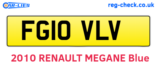 FG10VLV are the vehicle registration plates.