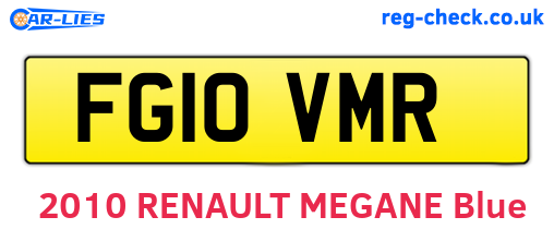 FG10VMR are the vehicle registration plates.