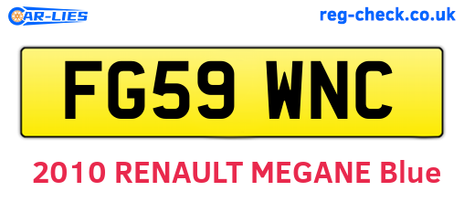 FG59WNC are the vehicle registration plates.