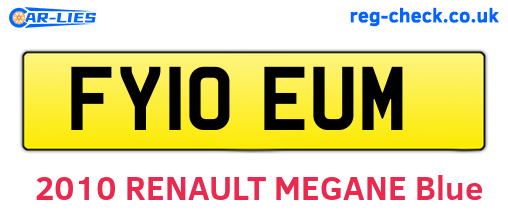 FY10EUM are the vehicle registration plates.