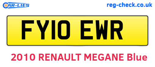 FY10EWR are the vehicle registration plates.