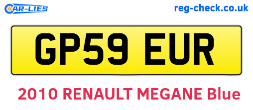 GP59EUR are the vehicle registration plates.