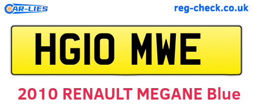 HG10MWE are the vehicle registration plates.
