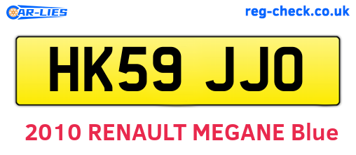 HK59JJO are the vehicle registration plates.