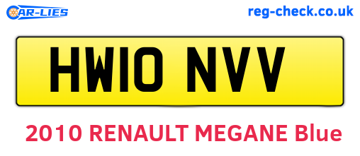 HW10NVV are the vehicle registration plates.