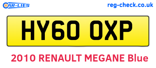 HY60OXP are the vehicle registration plates.