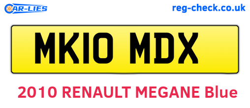 MK10MDX are the vehicle registration plates.