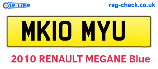 MK10MYU are the vehicle registration plates.