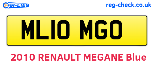 ML10MGO are the vehicle registration plates.