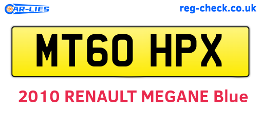 MT60HPX are the vehicle registration plates.
