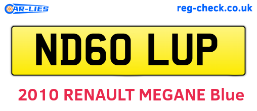 ND60LUP are the vehicle registration plates.