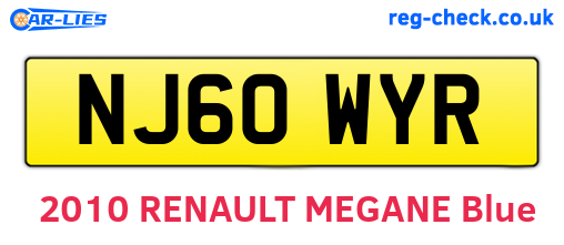 NJ60WYR are the vehicle registration plates.