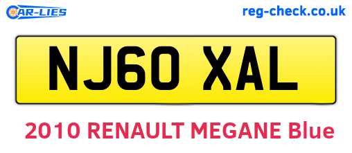 NJ60XAL are the vehicle registration plates.