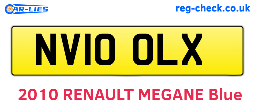 NV10OLX are the vehicle registration plates.