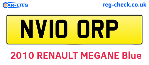 NV10ORP are the vehicle registration plates.