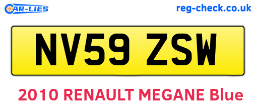 NV59ZSW are the vehicle registration plates.