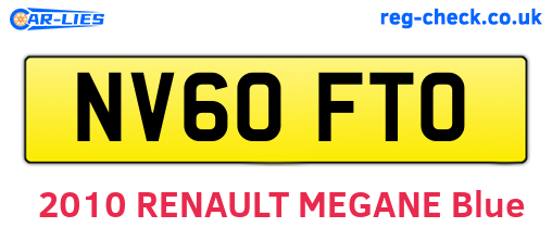 NV60FTO are the vehicle registration plates.