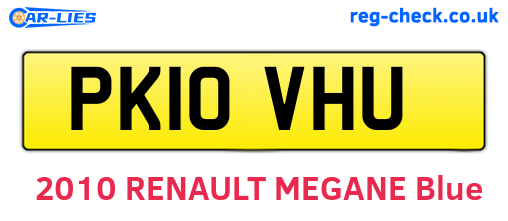 PK10VHU are the vehicle registration plates.