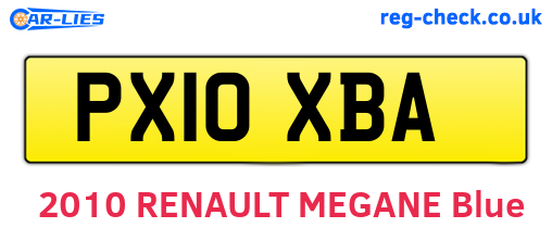 PX10XBA are the vehicle registration plates.