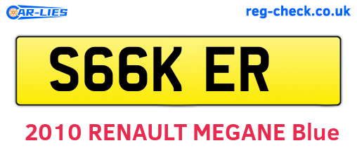 S66KER are the vehicle registration plates.
