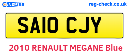 SA10CJY are the vehicle registration plates.