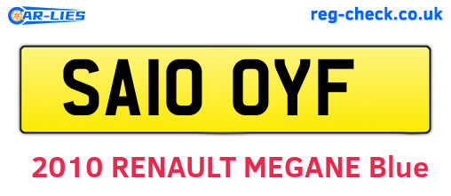 SA10OYF are the vehicle registration plates.